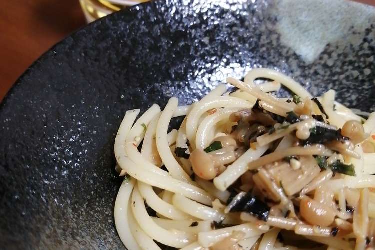 なめ茸パスタ 一人暮らしの男の為に レシピ 作り方 By クック8eftla クックパッド 簡単おいしいみんなのレシピが360万品