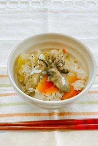 白菜と牡蠣のガーリックバターご飯