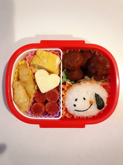 簡単！年少さんの幼稚園スヌーピー弁当♡の写真