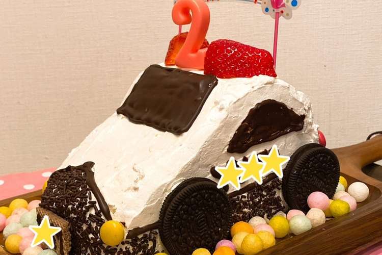 お誕生日に かんたんパトカー立体ケーキ レシピ 作り方 By Kashu クックパッド 簡単おいしいみんなのレシピが350万品
