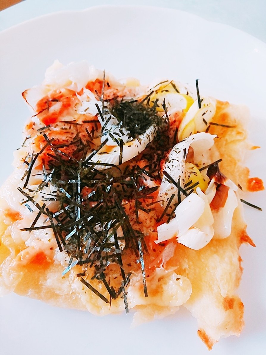 焼き鮭リメイク～鮭とネギのマヨネーズピザの画像