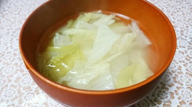 白菜とねぎの生姜スープの写真