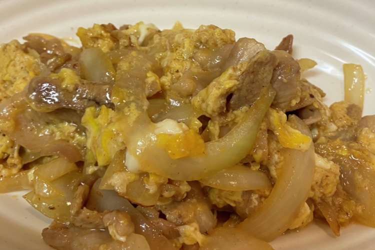 簡単 豚肉と玉ねぎの卵とじ レシピ 作り方 By ベイス93 クックパッド