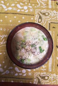 生姜・山芋・長ネギの豆乳スープ