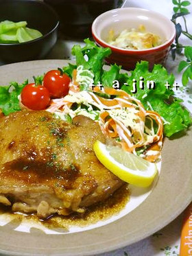 鶏もも肉のソテー山賊焼き風