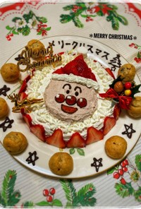 簡単☆アンパンマンのクリスマスケーキ☆