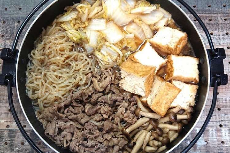 牛こますき焼き しらたきしめじ厚揚げ白菜 レシピ 作り方 By おなかがぺこりん クックパッド 簡単おいしいみんなのレシピが358万品