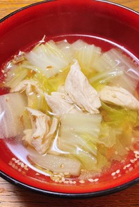 【簡単】ササミと白菜のさっぱりスープ