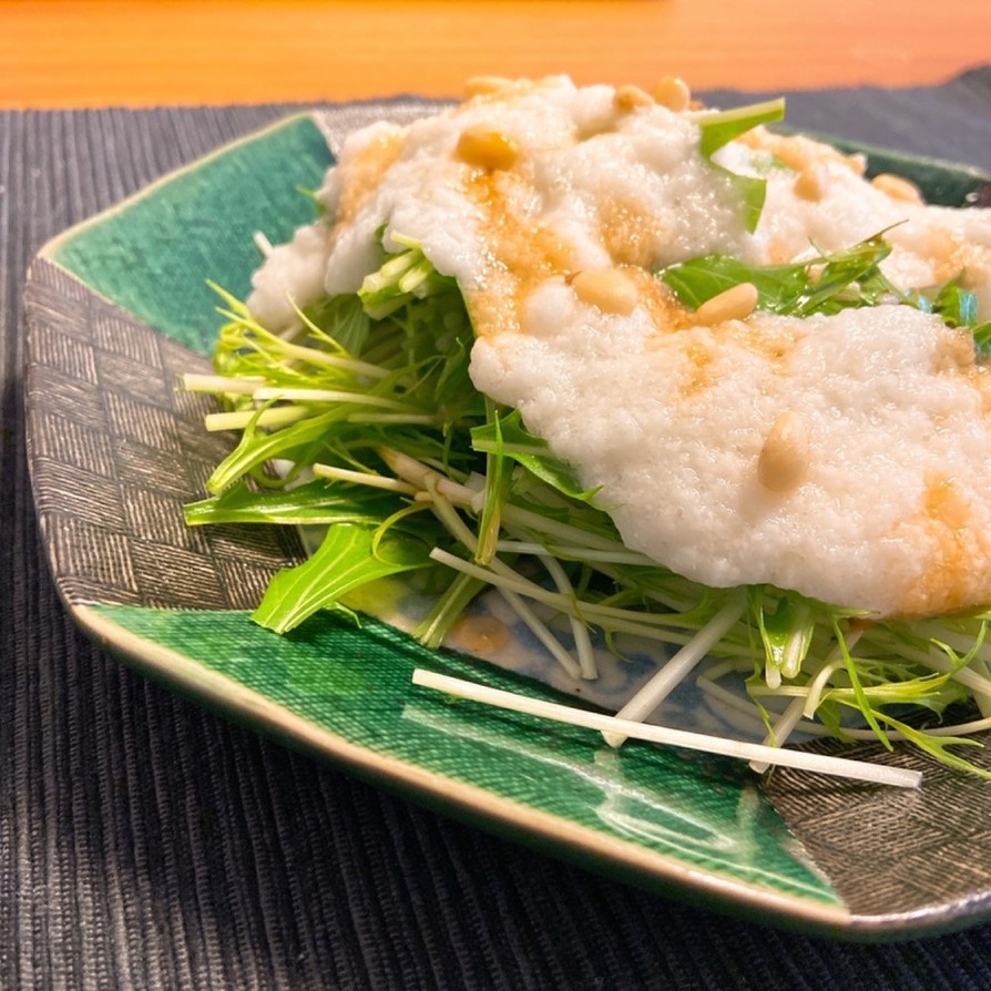 【3分で完成】水菜ととろろの雪雲サラダの画像