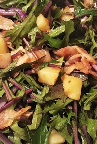 藤色水菜のホットサラダ