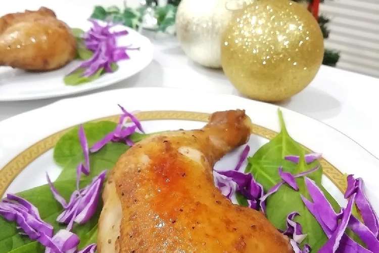 一番簡単 クリスマスチキン 骨付きもも肉 レシピ 作り方 By Mari クックパッド 簡単おいしいみんなのレシピが360万品