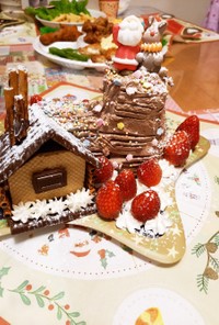 簡単、クリスマスケーキとお菓子の家