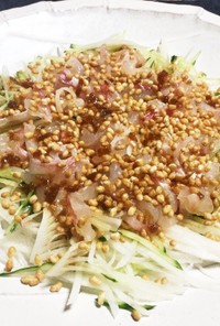 鯛のお刺身でカリッと香ばしい超簡単サラダ
