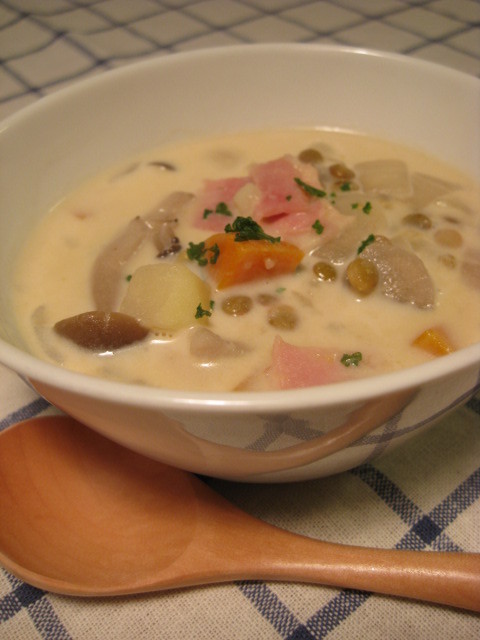 レンズ豆のミルクスープの画像