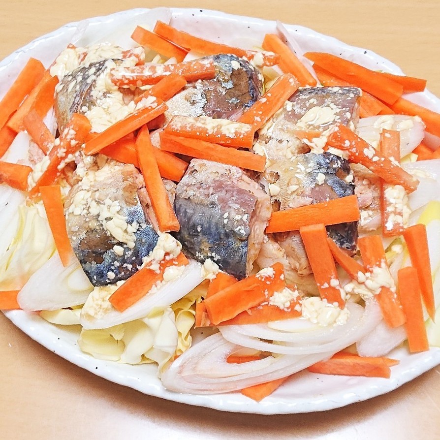 ポンの鯖と野菜のレンジ蒸しの画像