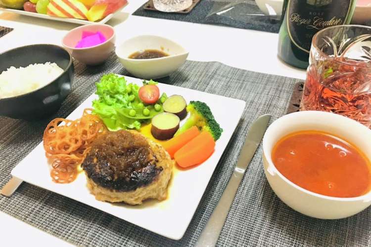 子供が喜ぶハンバーグメインの晩ご飯 レシピ 作り方 By 体裁よく クックパッド 簡単おいしいみんなのレシピが354万品