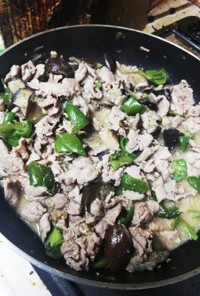 茄子ピーマン豚肉の味噌炒め