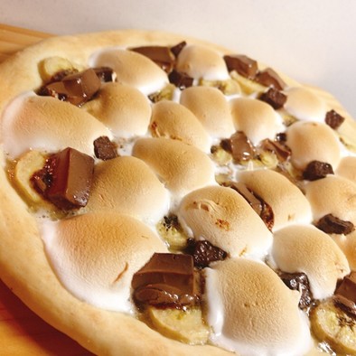 発酵なし♡チョコバナナのピザの写真
