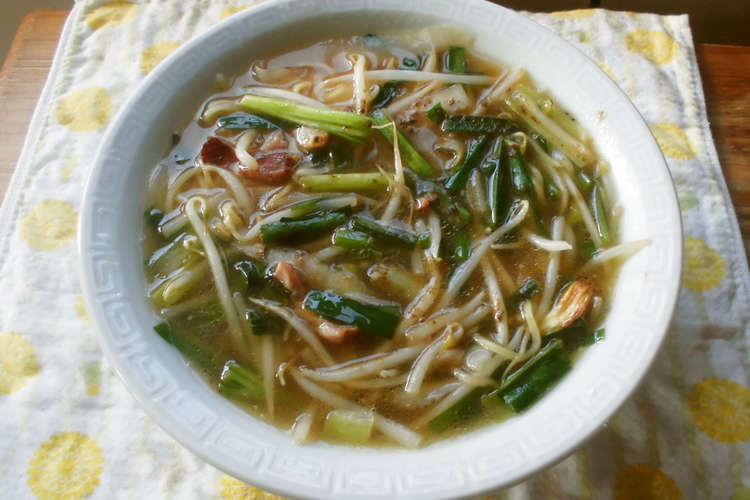 にら もやし 焼豚のあんかけラーメン レシピ 作り方 By 花時計咲いた クックパッド 簡単おいしいみんなのレシピが354万品