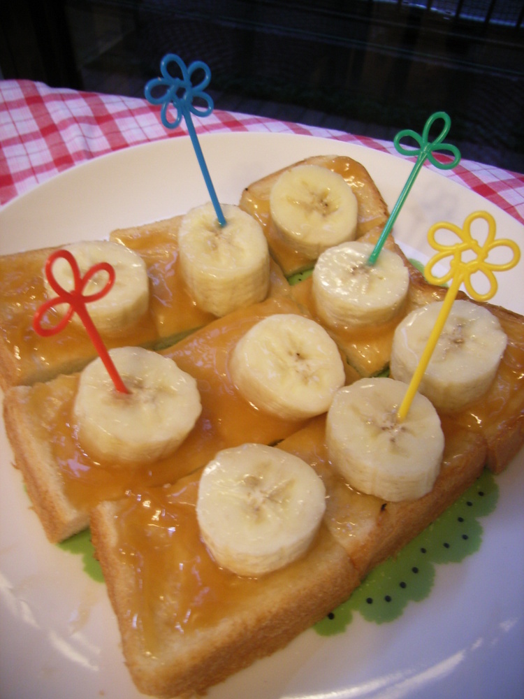 ピーナツバナナトーストの画像