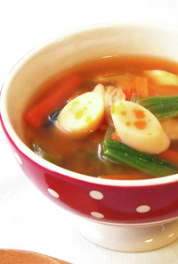 簡単！食べる味噌キムチーかまスープ