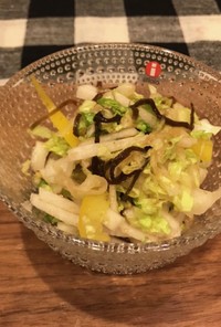 簡単　白菜と大根の塩昆布サラダ