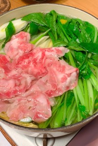 柚子塩ごま油の絶品鍋つゆ・小松菜豚しゃぶ