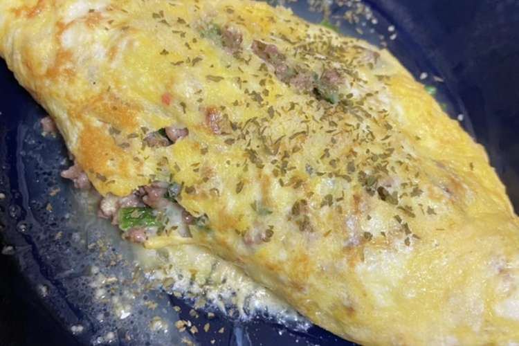 ほうれん草と挽肉のチーズオムレツ レシピ 作り方 By Hkr 19 クックパッド 簡単おいしいみんなのレシピが360万品