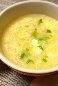 カニカマで〜温か〜あんかけ豆腐スープ