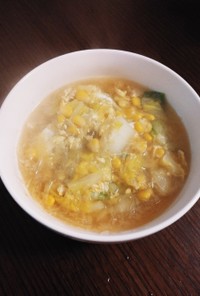 簡単☆白菜とコーンの春雨スープ