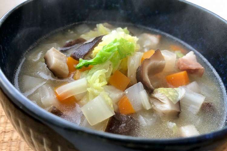 乾しいたけと旬野菜の和風ミネストローネ レシピ 作り方 By 大分県椎茸振興協議会 クックパッド 簡単おいしいみんなのレシピが357万品