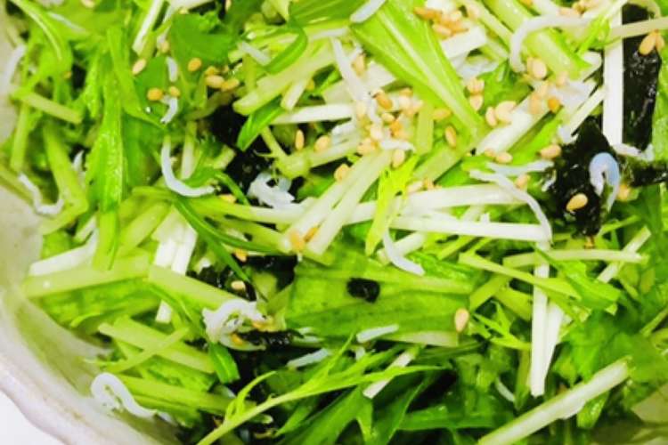 しらすと韓国のりの簡単水菜サラダ レシピ 作り方 By S家の食卓 クックパッド 簡単おいしいみんなのレシピが361万品