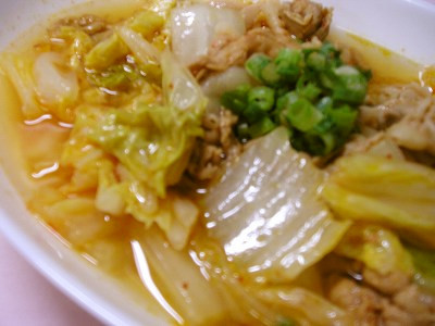 白菜の豚キムチスープの画像