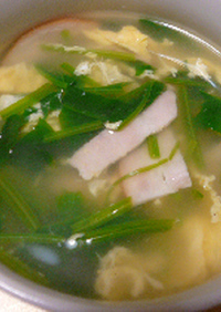 ホウレン草と卵の中華スープ
