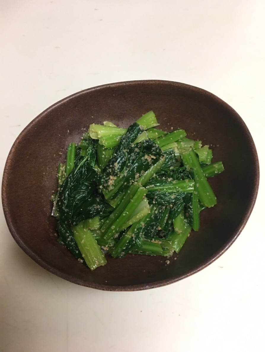 鍋とザルを使わない小松菜のごま和えの画像
