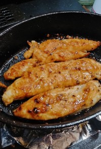 鶏肉ささみガーリック醤油焼き(簡単)