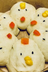 子供喜ぶ☆レンジ簡単ニワトリのちぎりパン