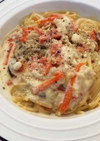 子供に取り分けも！みそクリームパスタ