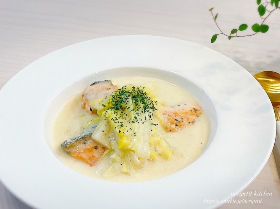 フライパンde簡単♡鮭と白菜のクリーム煮の画像