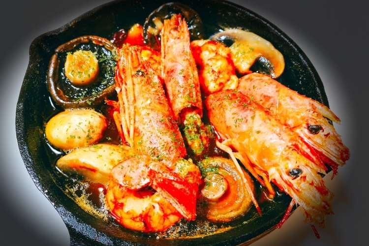 有頭えびとマッシュルームのアヒージョ レシピ 作り方 By 1cchie クックパッド 簡単おいしいみんなのレシピが376万品