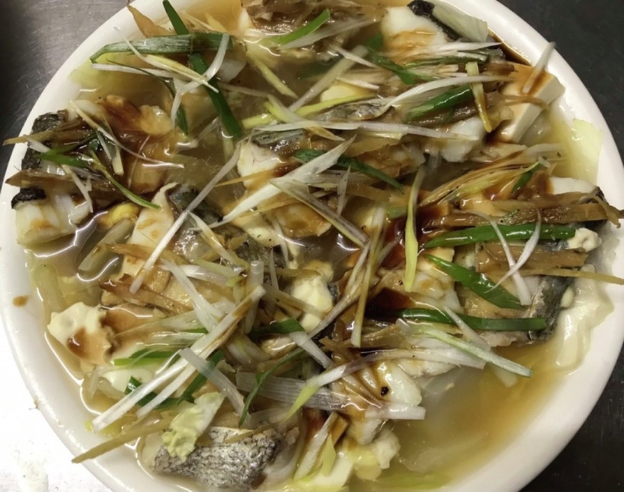 鱈の切り身で中華風蒸し魚(清蒸魚)風の画像