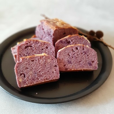 混ぜたら放置♪自家製酵母で紫芋ケーキの写真