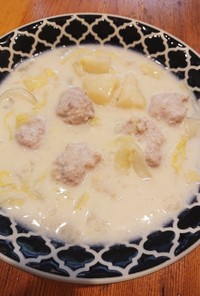 パパクリームスープ☆肉団子、白菜☆