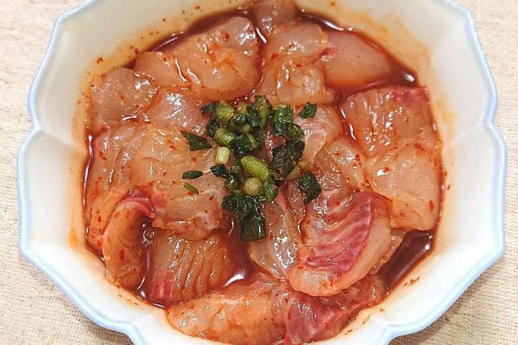 メジナの刺身のヤンニョム和え レシピ 作り方 By おなかがぺこりん クックパッド 簡単おいしいみんなのレシピが362万品