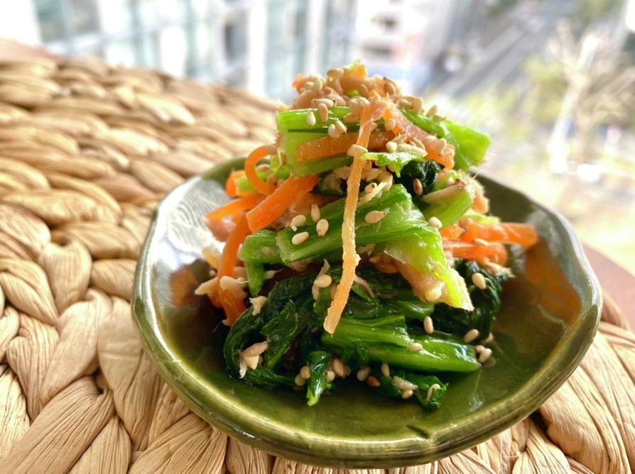 レンジで簡単! 小松菜とツナの和え物の画像