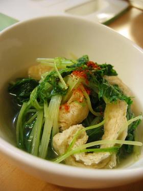 水菜と油あげのさっと煮♪