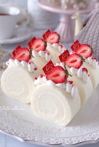 ホワイトチョコロールケーキ♡