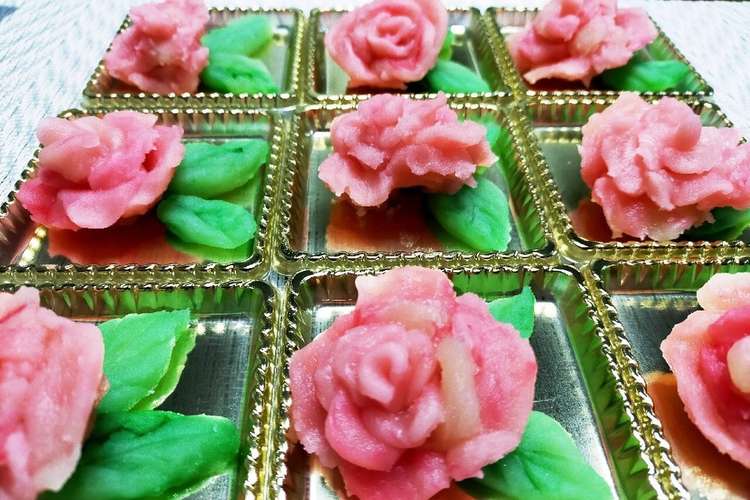 白あんで作る薔薇の和菓子 レシピ 作り方 By 三田三 クックパッド