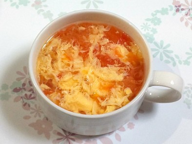 【簡単】トマトと卵のスープの写真