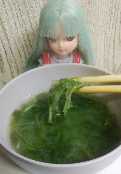 リカちゃん♡青のり味噌汁(水菜 大根)の写真